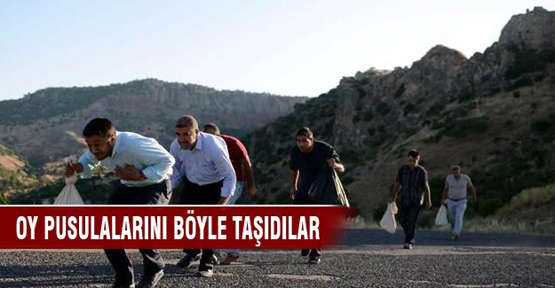 Diyarbakır'da oy pusulalarını böyle taşıdılar