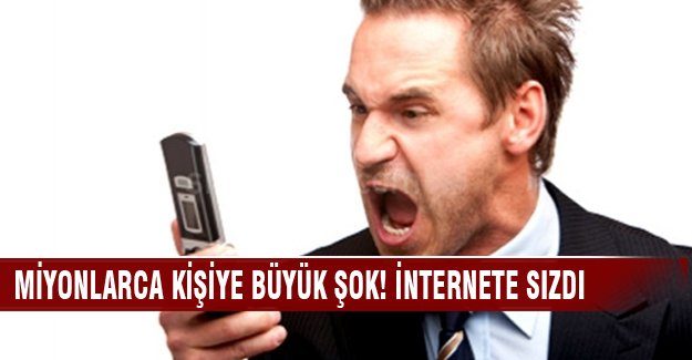 Büyük şok! Telefon rehberleri internete sızdı