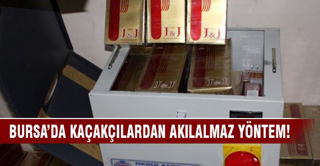 Bursa'da elektrik panosunda kaçak sigara