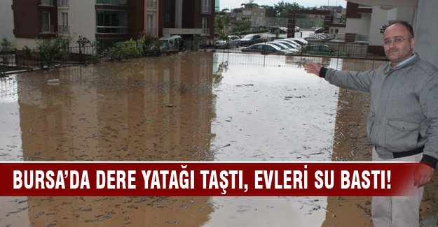 Dere yatağı taştı, evleri su bastı