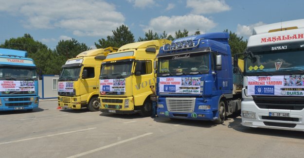 Bursa'dan Suriye'ye 15 TIR yardım