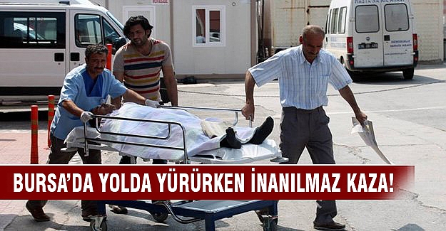 Bursa'da bir vatandaşın üstüne direk devrildi