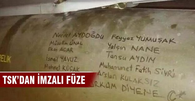 TSK'da füzelere şehit isimleri