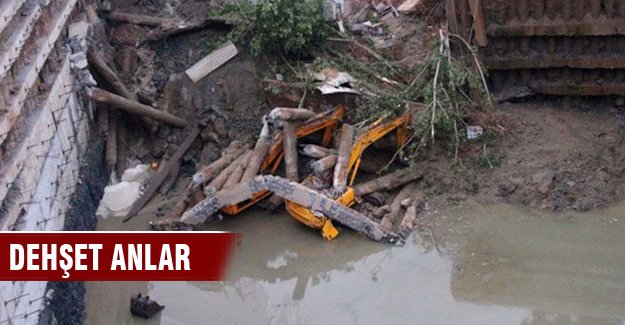 Üniversite yurdu inşaatında toprak kayması