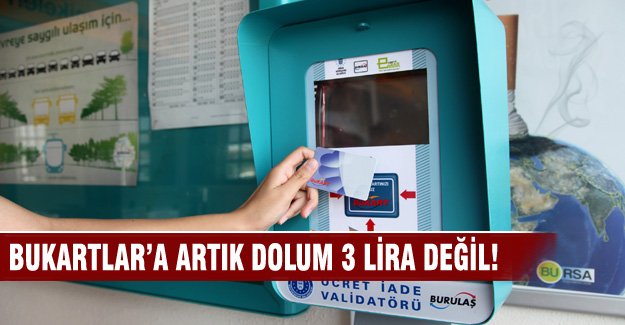 BuKart'lara dolum artık 3 lira değil!