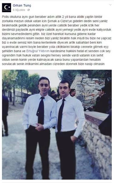 Şehit meslektaşının ardından acısını paylaşmıştı