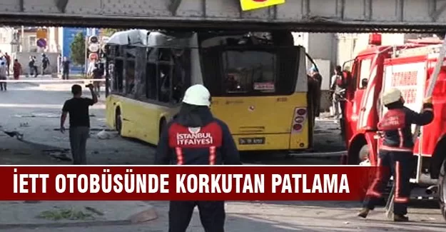 Üst geçide çarpan İETT otobüsünde patlama