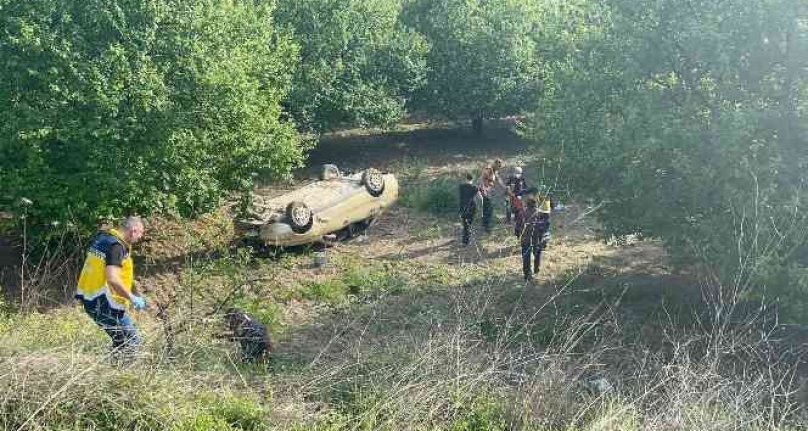 Bursa'da takla atan otomobilde can pazarı! 4 yaralı