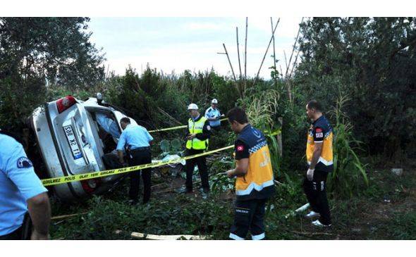 Zeytinliğe uçan araçta can verdi!