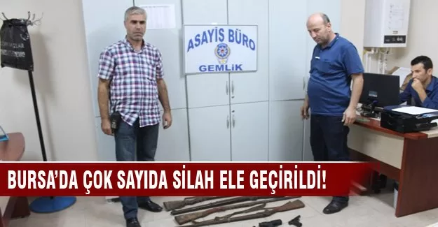 Bursa'da çok sayıda silah ele geçirildi