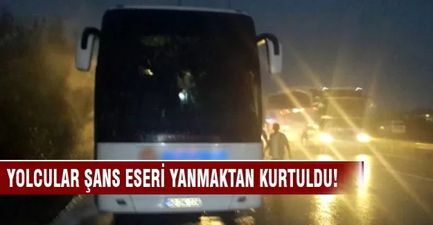 TEM'de korkutan yangın! Yolcular şans eseri kurtuldu!