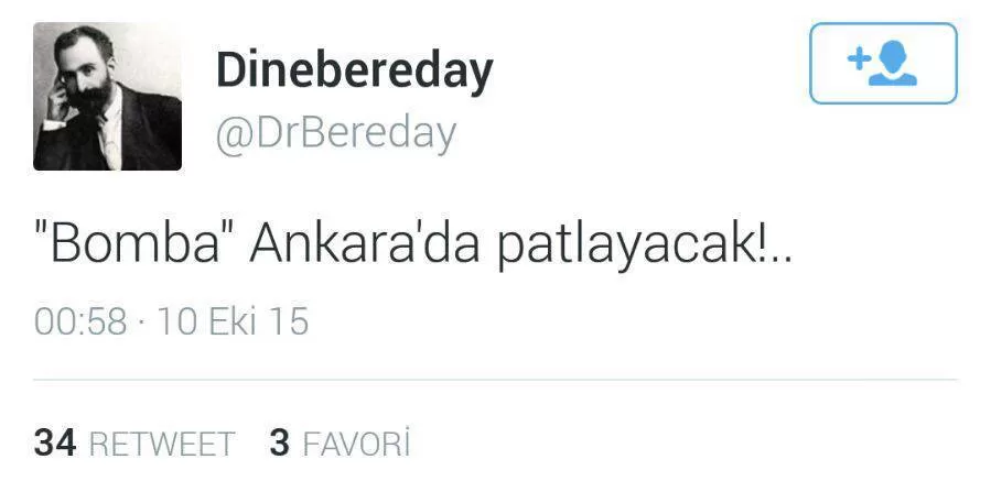 Demirtaş'ın danışmanından patlama öncesi şok tweet!