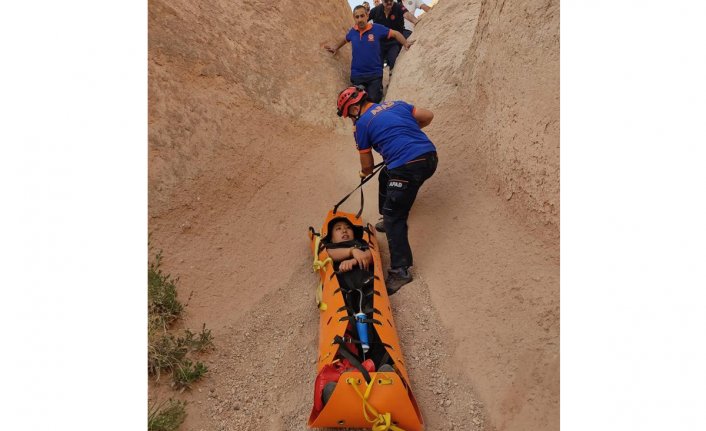 Kapadokya'da mahsur kalan turist kurtarıldı