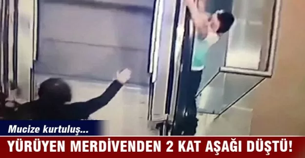 Yürüyen merdivenlerden 2 kat aşağı düştü