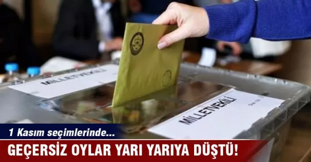 Geçersiz oylar yarı yarıya düştü