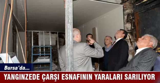 Yangınzede çarşı esnafının yaraları sarılıyor