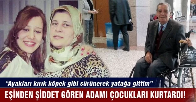 Eşinden şiddet gören adamı çocukları kurtardı
