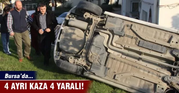 İnegöl'de 4 ayrı kaza 4 yaralı