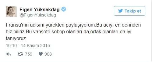 Yüksekdağ'dan tepki çekecek Fransa yorumu