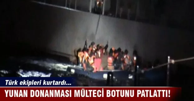 Yunan donanması Ege'de mülteci botunu batırdı