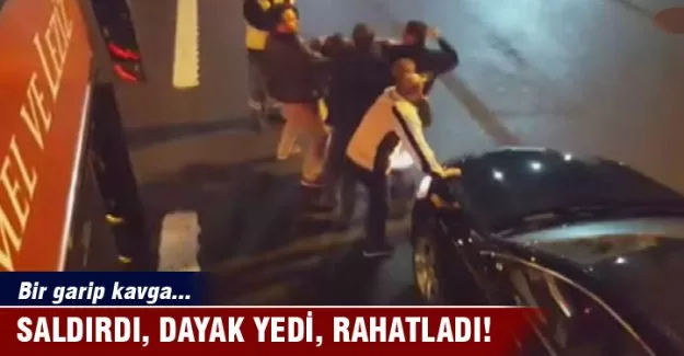 Saldırdığı otobüs şoföründen dayak yiyince rahatladı