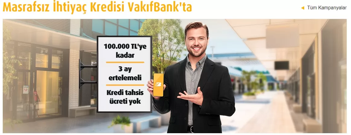 Vakıfbank 3 ay Ertelemeli 100 Bin TL İhtiyaç Kredisi Rekor Kırıyor