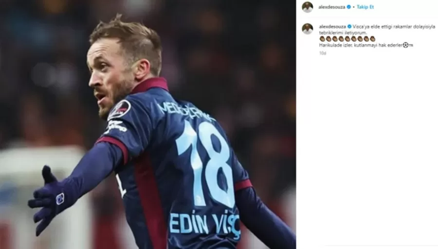 Edin Visca Süper Lig'de Asist Krallığına Ulaştı! Alex'ten Tebrik Mesajı Geldi