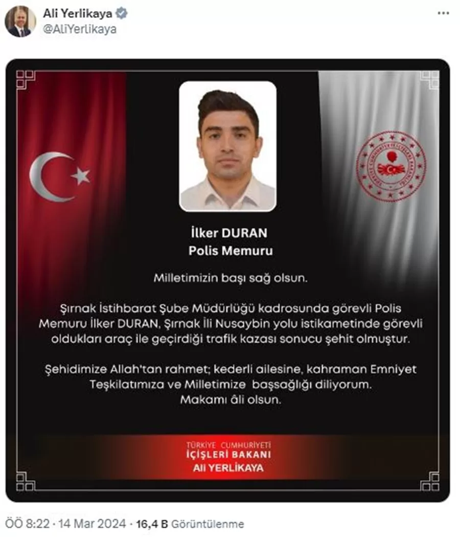 Erdoğan'ın Koruma Ekibinin Geçirdiği Kazada Bir Polis Memuru Daha Şehit Oldu