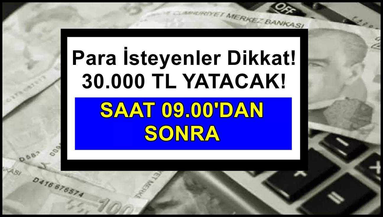 Para İsteyenler Dikkat! Yarın Sabah 09.00'dan Sonra Hesabınızı Kontrol Edin! 30.000 TL YATACAK!