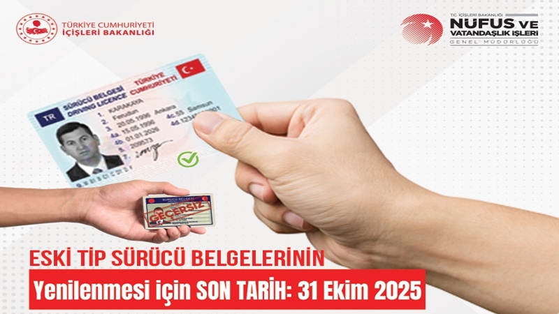 Eski Tip Sürücü Belgelerinin Geçerliliği Bitiyor