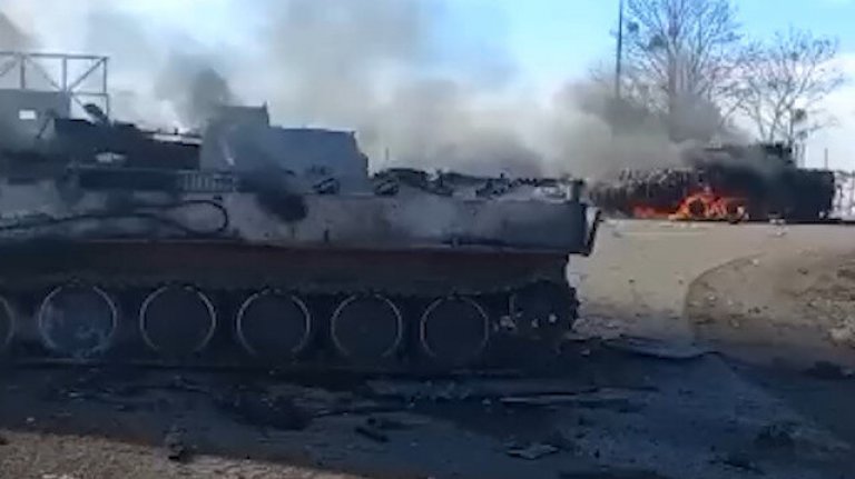 Kiev bölgesinde Rus tankları imha edildi