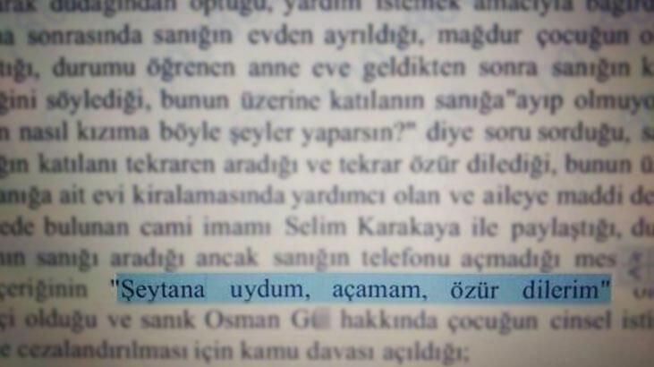 Cinsel istismar davasında iğrenç mesaj! 'Şeytana uydum, özür dilerim'