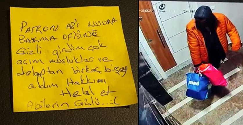 "Hakkını helal et ağabeylerin gülü" notu bırakan hırsıza, mağdur patrondan şaşırtan teklif