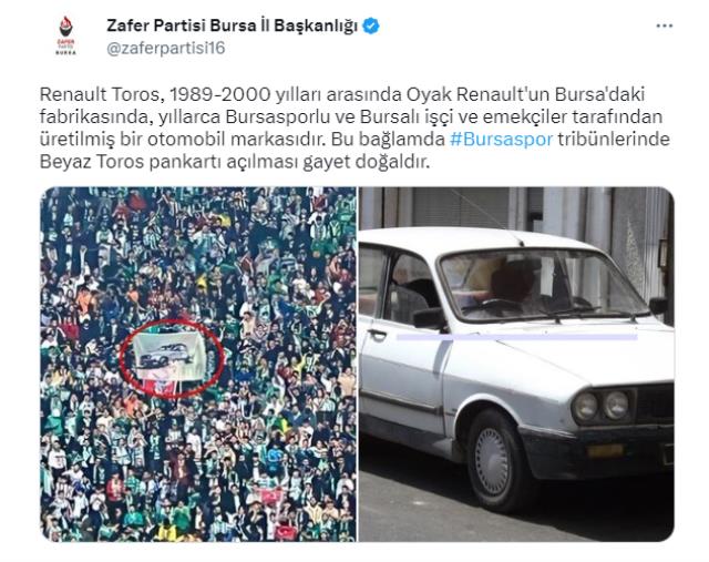 Zafer Partisi'nin Bursaspor- Amedspor maçı sonrası yaptığı paylaşım tartışma yarattı
