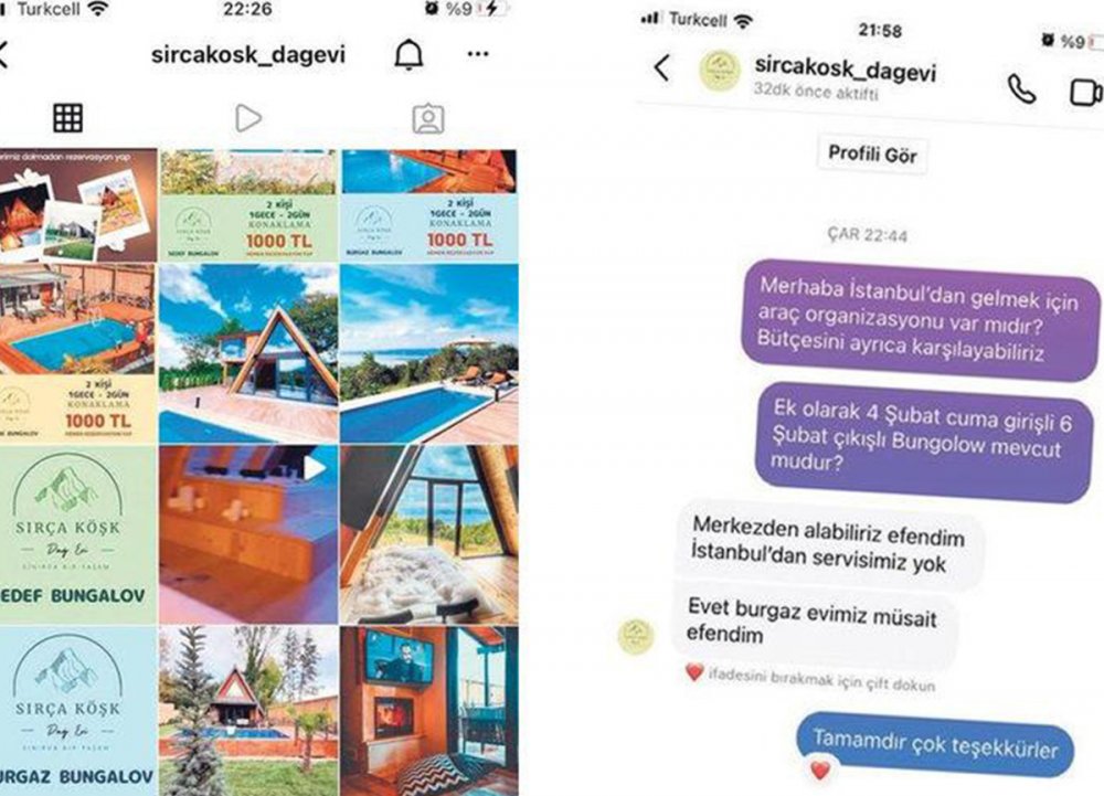 Instagram’da büyük tuzak! Bungalov tatili hayali tarla çıktı