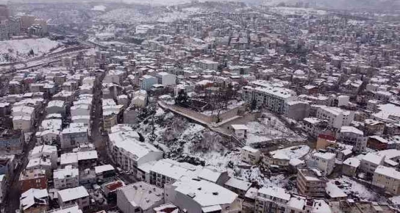 Kestel'de kar yağışı sonrası kartpostallık görüntü