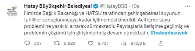 "Hatay'da su yok" hashtag'i Twitter'da Türkiye'nin gündemine oturdu