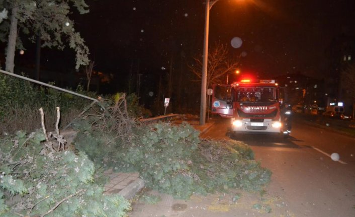 Çorlu'da kuvvetli fırtına! Çatılar uçtu, aydınlatma direkleri devrildi...