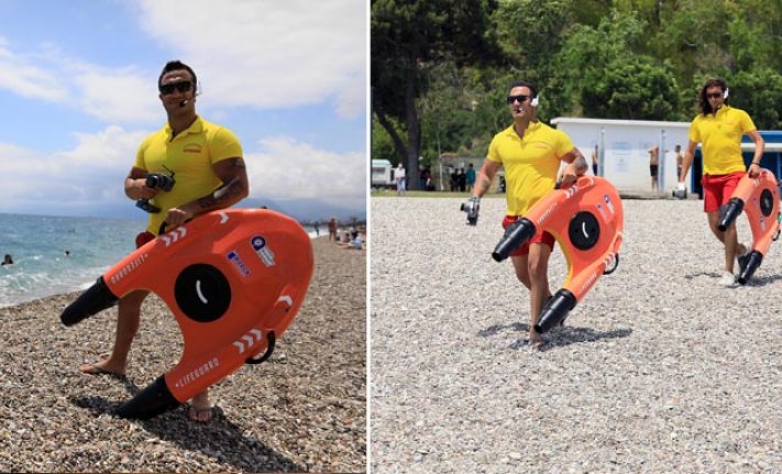 Türkiye'de ilk kez Antalya'da! Cankurtaran robot 'Fasty' sahilde görevde