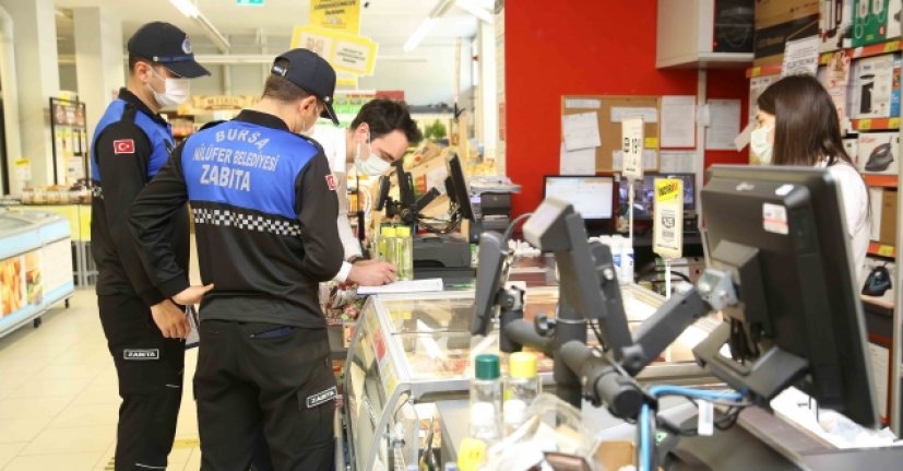 Bursa’da zabıtadan marketlere yasaklı ürün satış denetimi