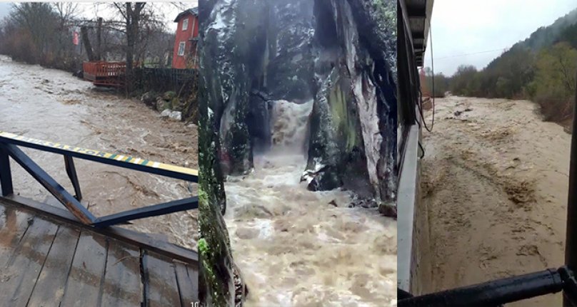 Uludağ'dan gelen dereler taştı...Bursa'da sel alarmı