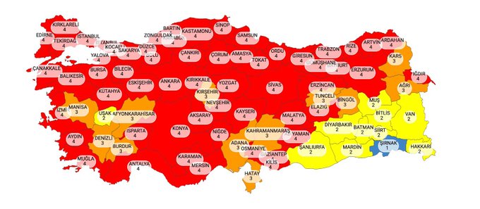 Bakan Koca paylaştı! İşte yeni risk haritası