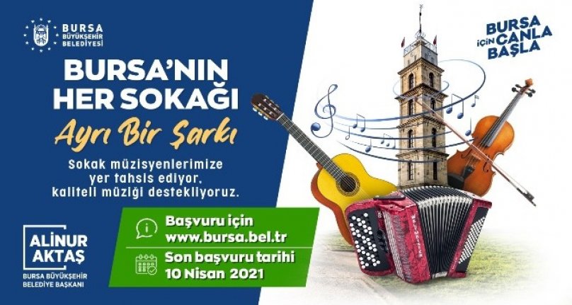 Bursa Büyükşehir Belediyesi'nden sokak müzisyenlerine destek