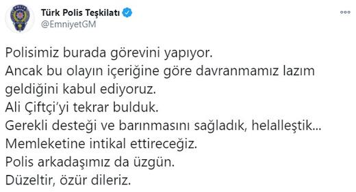 Emniyetten Ali Çiftçi açıklaması! 'Helalleştik'