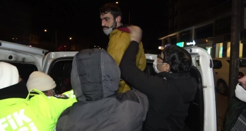 Bursa'da polise direndi, ceza yemekten kaçamadı