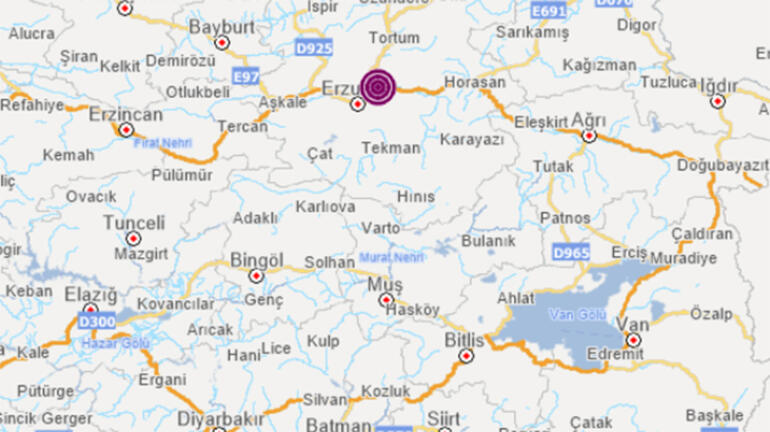 Erzurum'da deprem!