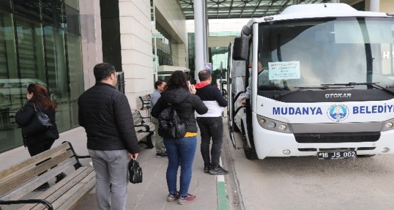 Bursa Mudanya'da sağlık çalışanlarına ücretsiz servis hizmeti