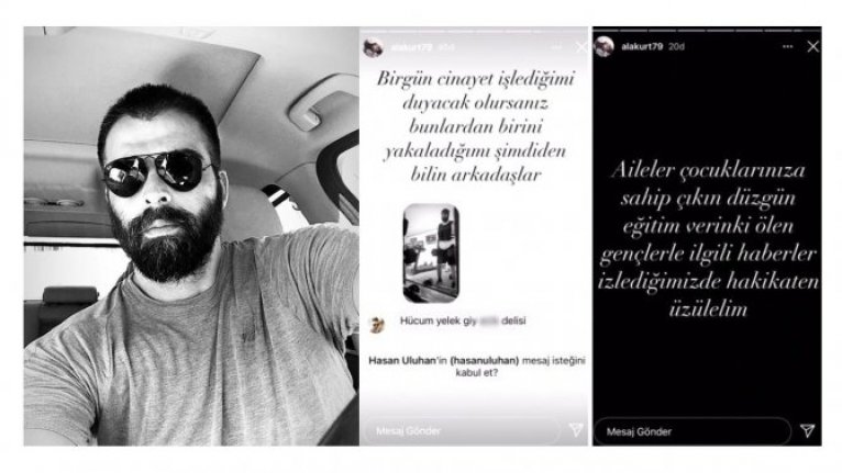 Mehmet Akif Alakurt takipçisini ölümle tehdit etti