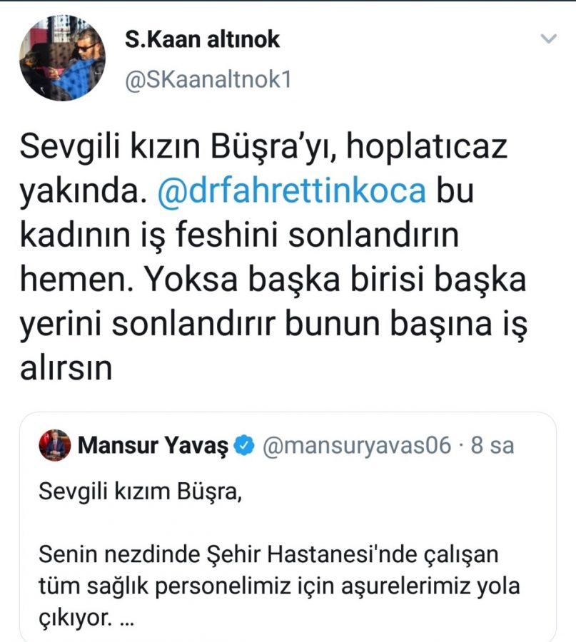 Ankara Büyükşehir Belediye Başkanı Yavaş'ın aşure gönderdiği hemşireye tehdit