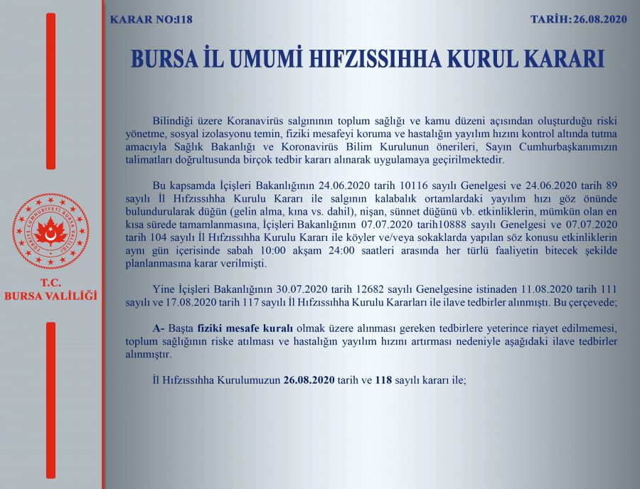 Bursa Valiliği duyurdu! İşte yeni yasakların detayları!